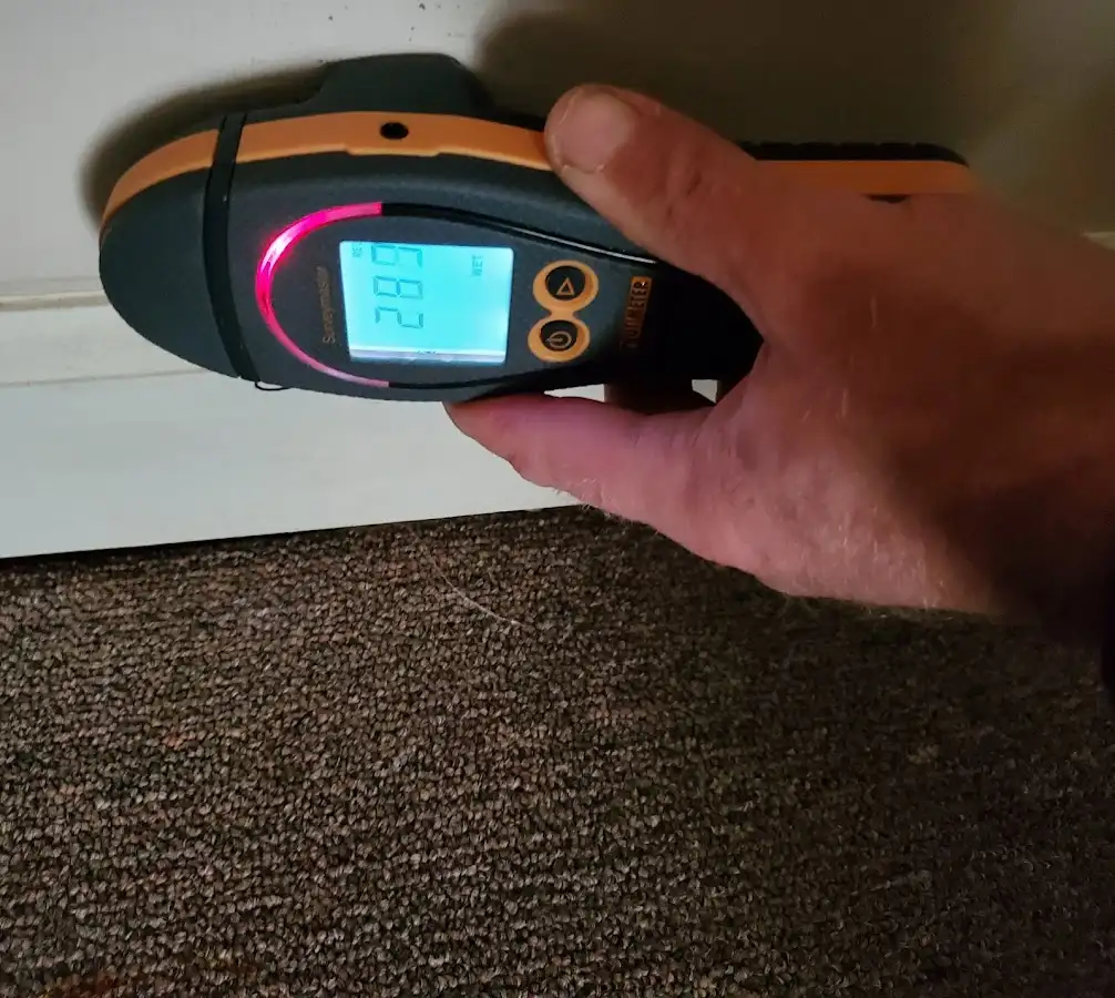 Moisture detection at baseboard during Mold Inspection & Testing in North College Hill